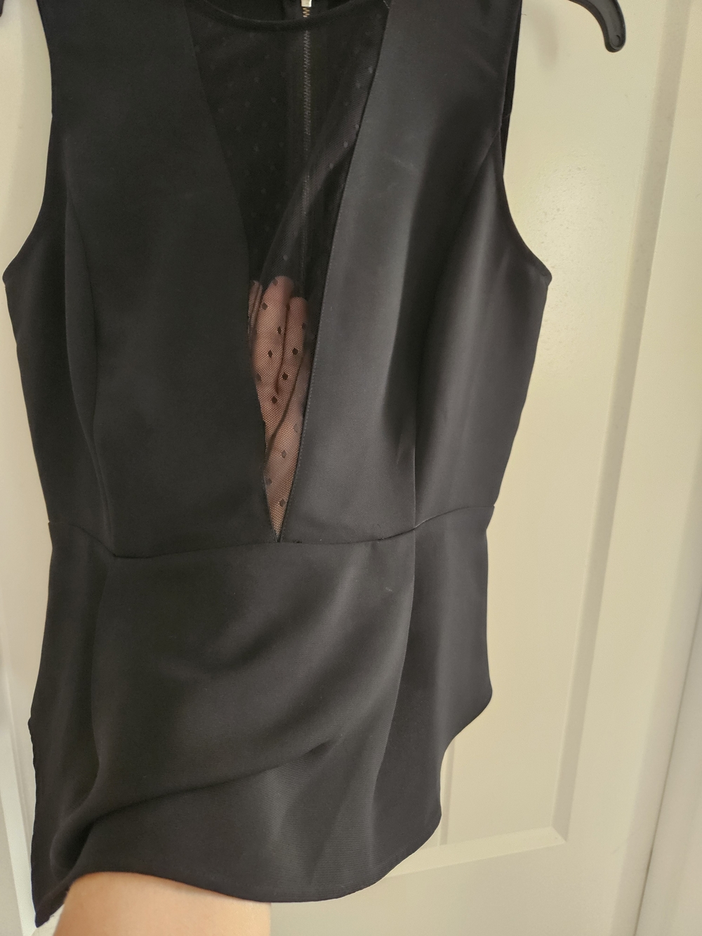 Trouvé Black Sleeveless V-Neck Peplum Top